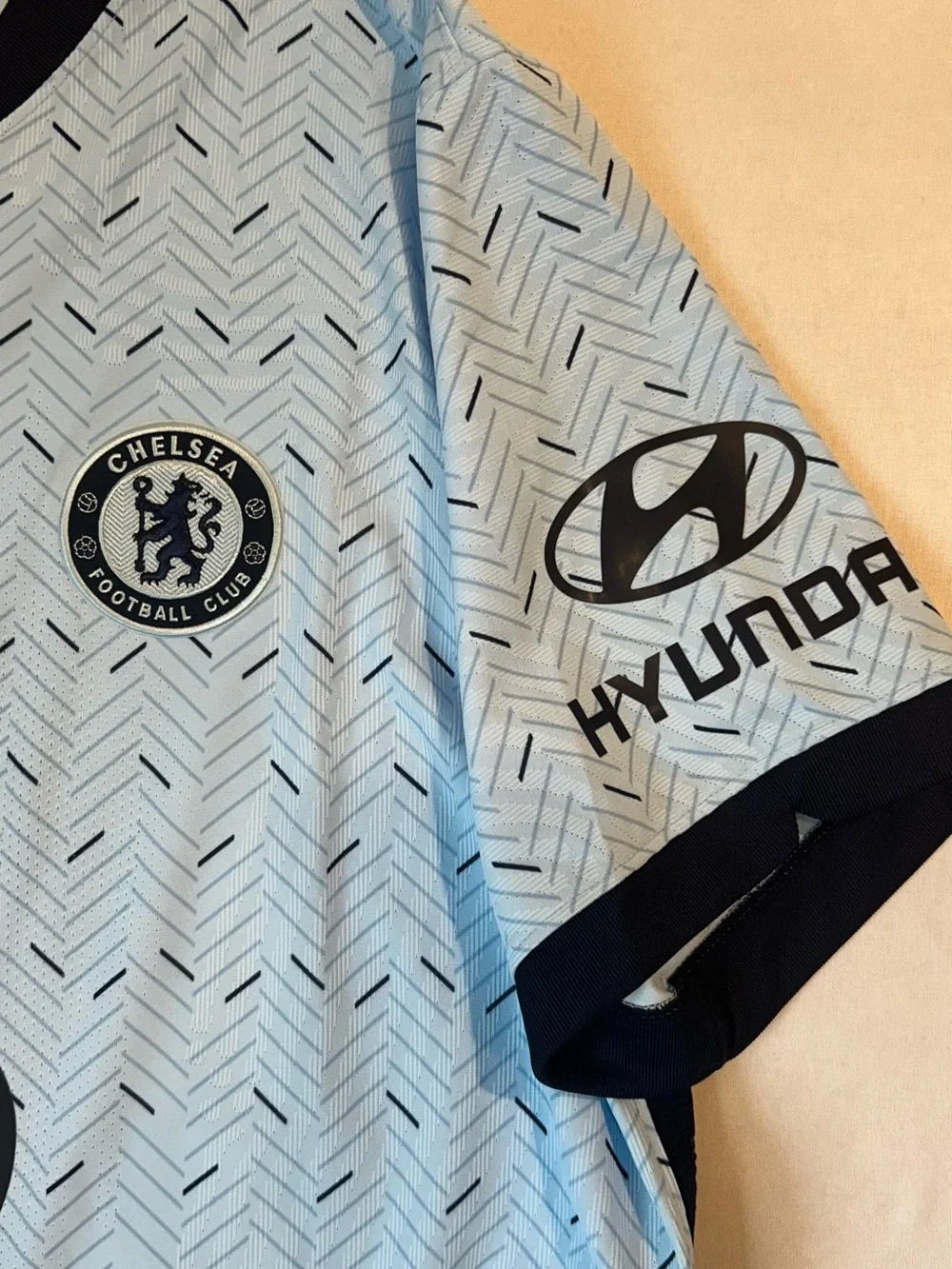 Nike Chelsea Light Blue Football Jersey with Navy Trim
